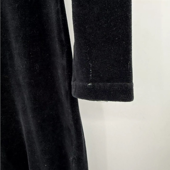 Vintage Ann Taylor Black Velvet Catsuit Bodysuit One Piece Long Sleeve Medium - Picture 2 of 12
